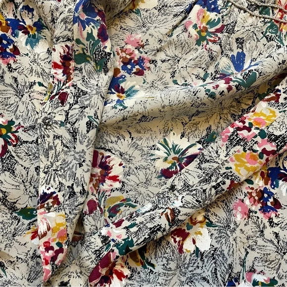 Rebecca Taylor 100% Silk Floral Print Top Blouse Size 0 - Picture 11 of 14